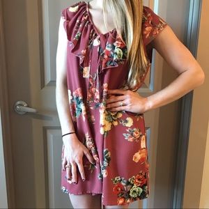 Red floral dress